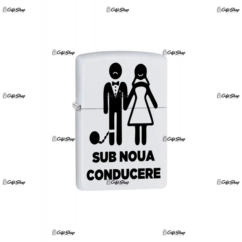 Sub noua conducere, bricheta metalica gravata laser cu mesaj
